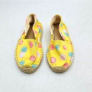 Soludos Girls Ballet Flats In Yellow Love Sweets Size 11